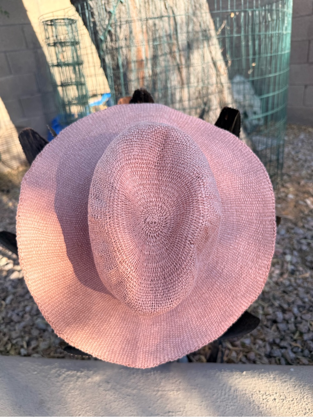 Women's Zara Pink Straw woven Sun Hat - Lightweight Summer - Picture 3 of 5